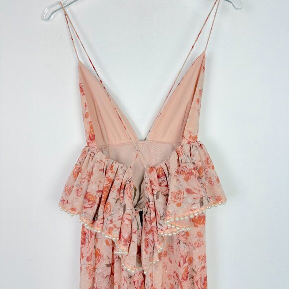 La Maison Talulah The Faithful Maxi Dress Pink Floral Pearl Size Small S EUC - Picture 9 of 16